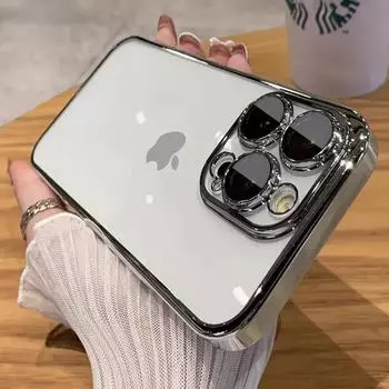 Прозрачный силиконовый противоударный чехол для iPhone 15 14 13 12 11 Pro Max 14 Plus X XR XS Max с покрытием, противоударная прозрачная задняя крышка