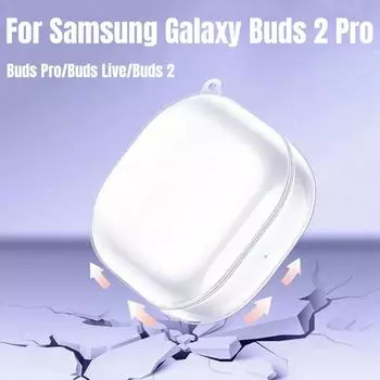 Прозрачный защитный чехол для Samsung Galaxy Buds 2 Pro Блестящий силиконовый чехол для наушников, противоударный чехол для Galaxy Buds Live/Buds 2pro чистый