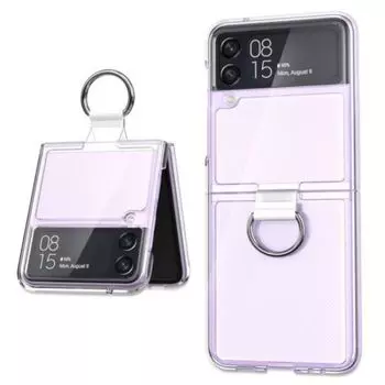 Прозрачный защитный чехол с металлическим кольцом для Samsung Galaxy Z Flip3 5G прозрачный