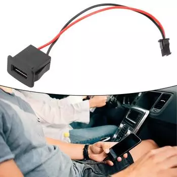 Прямая установка для салона автомобиля USB 2.0 гнездо для автомобиля USB розетка питания 1A ток 5V напряжение ABS Материал CHINA
