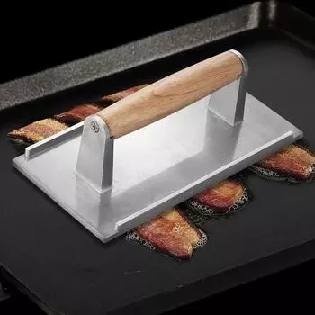Прямоугольный пресс для мяса из алюминиевого сплава с антипригарным покрытием, прочный пресс для стейков и бургеров с ручкой, гриль-пресс, домашняя утварь для барбекю