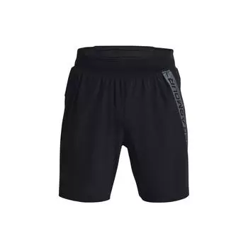 Прямые шорты для бега с эластичной резинкой на талии Under Armour, 7-дюймовые мужские шорты для бега, черные 1377003-001 S