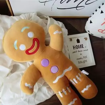 Пряничный человечек плюшевая игрушка бисквит Peluche набитое печенье мягкая кукла украшение комнаты подарки на день рождения about 27-30cm