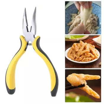 Пружинные изогнутые плоскогубцы для обвалки куриных костей, многофункциональный ручной инструмент с нескользящей рукояткой, кухонный гаджет