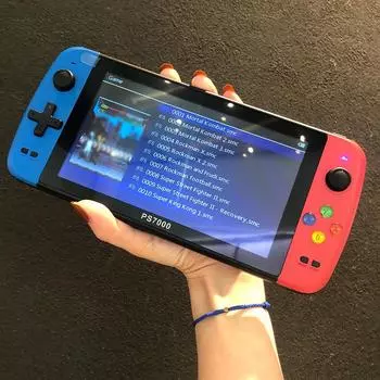 PS7000 128-битная портативная игровая консоль, 7-дюймовый экран, игровая HD-консоль с двумя клавишами, 16 ГБ встроенной памяти, 5000 игр для детей и рекламы 16GB