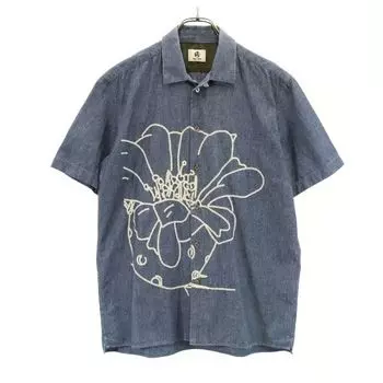PS Paul Smith Embroidered front Short sleeve Chambray shirt L Blue Men s Used