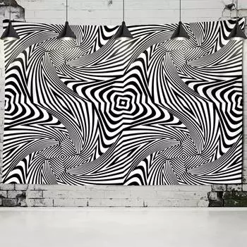 Психоделический головокружительный узор, гобелен на стене, 3D печать, хиппи, колдовство, мандала, домашний декор 95x70CM