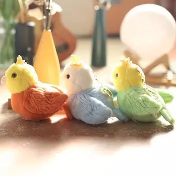 Птица Подвеска Плюшевая Игрушка Кукла Плюшевая Игрушка Кукла Попугай Сумка Подвесной Брелок Кукла 14cm