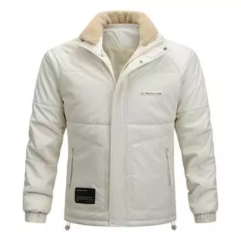 PU Cotton Jacket Men s Winter Vacation Two-piece Fur Collar Windproof, Waterproof, Warm and Casual Cotton Jacket Men s XXXXXL