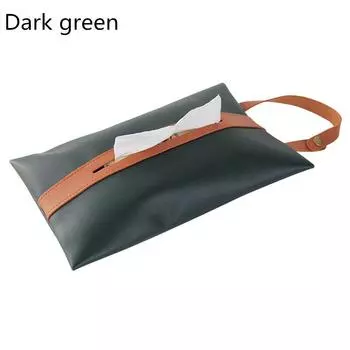 Pu For Car Seat Back Paper Holder Car Tissue Box Toilet Tissue Storage Bag Hanging Tissue Cover Bag темно-зеленого