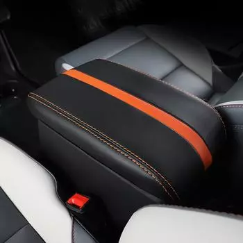PU Leather Car Armrest Mat Center Console ArmRest Protection Cushion Case Cover Pad For MG4 EV 2024 Mg 4 EH32 2024 Accessories серый