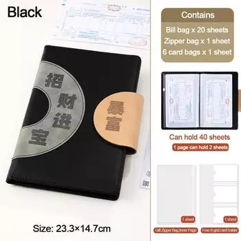 PU Regular Deposit Receipt Book Waterproof Memorial Collection Book New Budget Binder