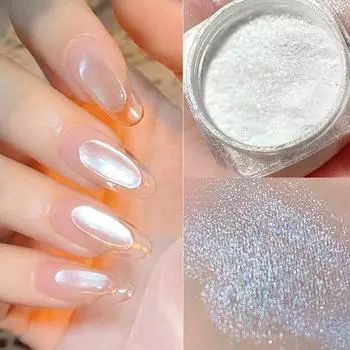 Пудра для ногтей Ice Muscle Powder Перламутровая пудра, пудра Ice Cube для ногтей с эффектом подсветки Поляризованный мелкий блеск Пудра с эффектом рыбьей рыбы