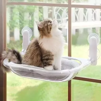 Puhang Cat Hammock Window Cat Bed Window Spaceship Присоска Cat Hammock Window Подвесной прозрачный оконный гамак Легко устанавливается на все сезоны