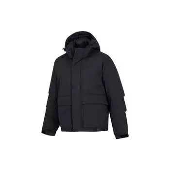 Пуховик с логотипом Puma Solid Color, ветрозащитный, теплый, мужской, черный 933446-01 XS