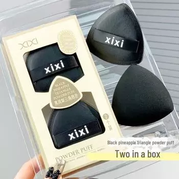 Пуховка для пудры Xixi Black Pineapple Triangle: Супермягкий спонж двойного назначения для жидкой основы