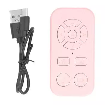 Пульт дистанционного управления Bluetooth, переворачиватель страниц, 9 клавиш, прокрутка на смартфоне, перезаряжаемый беспроводной ярко-розовый