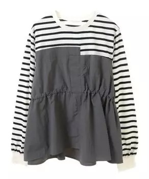 Pullover Nylon Docking Drawstring Border [Green Parks] Sweater, Pullover, Women s,