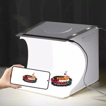 PULUZ 20 см Мини 2 светодиодные панели Складной портативный 1100LM световой фотостудия тент для съемки комплект с 6 цветными фонами