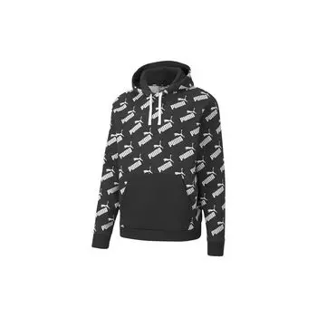Puma Amplified Logo All-Over Print Hoodie Мужская толстовка Черный 582795-01 S