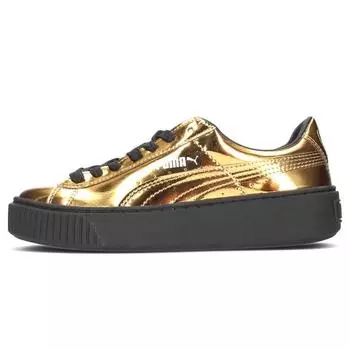 Puma Basket Platform Metallic Gold Женские Кроссовки Черный 362339-04 38.5