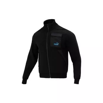Puma Casual Pattern Свободная куртка с длинным рукавом унисекс Куртки Черный 537033-01