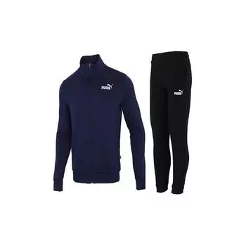Puma Чистый французский терри спортивный костюм трикотажный повседневный комплект из куртки и брюк мужской спортивный костюм темно-синий черный 534517-99 M