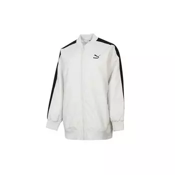 Puma Классика Бомбер Логотип Теплая Лоскутная Повседневная Куртка Женские Куртки Дымчато-Серый 530275-05 S
