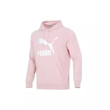 Puma Classics Logo Print Hoodie Мужская Толстовка Розовый 531370-26 S