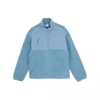 Puma Cny Series Spliced Fabric Stand Wool Shirt Zip Casual Fleece Jacket Unisex Jacket Light-Blue 625832-20 M