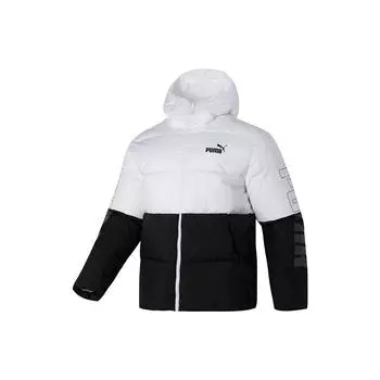 PUMA Colorblock Zip Hooded Down Jacket Мужская Верхняя одежда Белый 678720-02