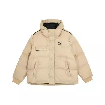 PUMA Essential Logo Print Повседневная мужская пуховая куртка с капюшоном Верхняя одежда цвета хаки 539230-12 S