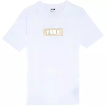 Puma Футболка с логотипом Classics Box унисекс, белый цвет 626882-02 M