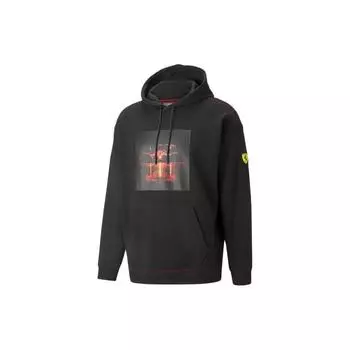 Puma Geometric Pattern Hooded Fitted Long Sleeve Sweatshirt Men sweatshirt Black 534846-01