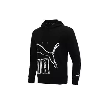 Puma Повседневная толстовка с графическим принтом и завязками на шнурке, мужские топы, цвет черный 534512-01 L
