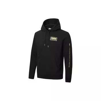 Puma Holiday Metallic Print Hoodie Men Tops Черный 586351-01 S