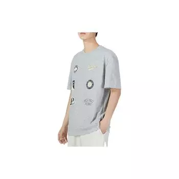 Puma Футболка с коротким рукавом и принтом логотипа, геометрическим узором, мужская, серая 536921-04 S