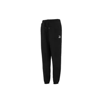 Puma Трикотажные дышащие спортивные брюки с логотипом, мужские, черные 533118-01 S
