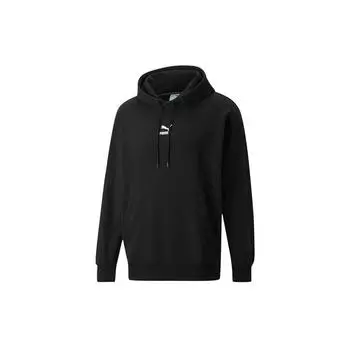 Puma Logo Print Loose Hoodie Pullover Men Tops Черный 535305-01 M