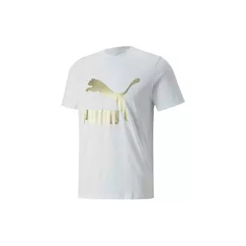 Puma Футболка с коротким рукавом с логотипом Мужские топы Белая 673666-02 L