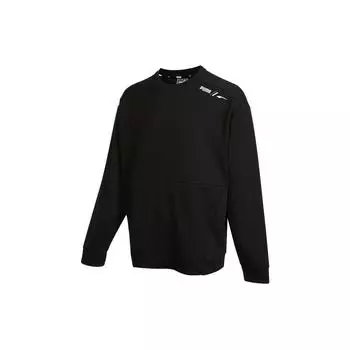 Puma Сплошной свитшот с круглым вырезом и логотипом, мужские топы, черный 672474-01 M
