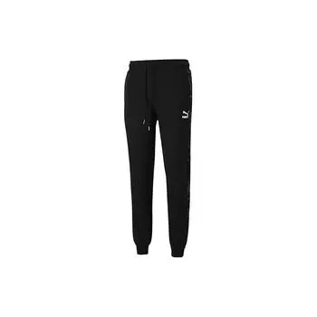 Puma Спортивные брюки Luxe AOP с логотипом сбоку и манжетами на шнурках, мужские низы, черные 530312-51 L