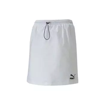PUMA Мини-юбка с эластичным поясом и логотипом French Terry, женские плавки, серебристый 598617-02 XS