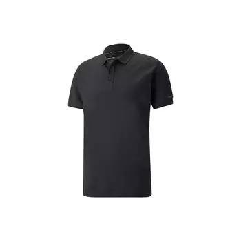 PUMA однотонная рубашка-поло с короткими рукавами, мужская черная 533843-01 XS