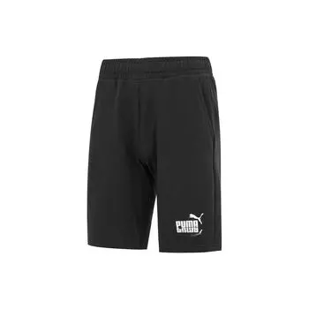 Puma Однотонные свободные прямые шорты со шнуровкой, мужские шорты черного цвета 677137-01 S