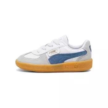 Puma Палермо Кожа Малыш Белый Голубой Горизонт Резина Детские Кроссовки 397277-04 24