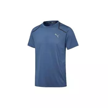 Puma Power Running Fitness Training Short Sleeve T-Shirt Men Tops Blue 518975-04