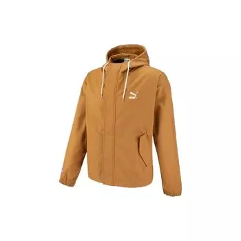 Puma Куртка с капюшоном на молнии с принтом логотипа Куртки унисекс Коричневый 537523-74 L