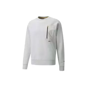 Puma Толстовка Protec.t Crew Neck с передним карманом на молнии, мужские топы светло-серого цвета 534404-09 XL