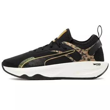 Puma PWR XX Nitro Safari Glam - Черные женские кроссовки Team-Gold 376980-01 35.5